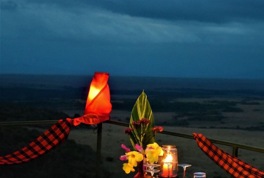 candle lit dinner in the mush 14 Days Mount Kenya Coast