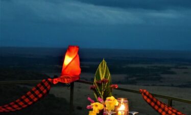 candle lit dinner in the mush 14 Days Mount Kenya Coast